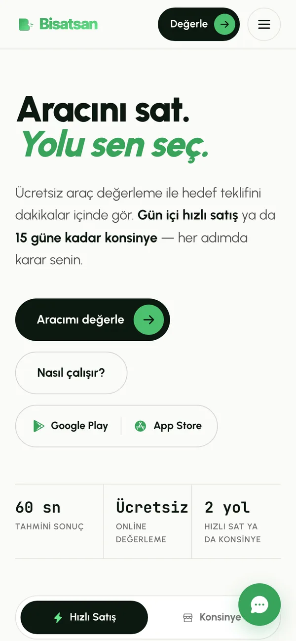 Bisatsan mobil ana ekranı