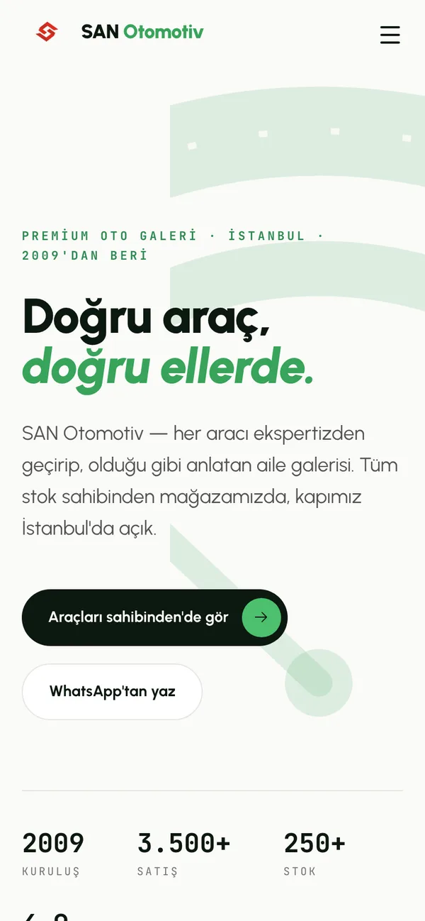 SAN Otomotiv mobil görünüm